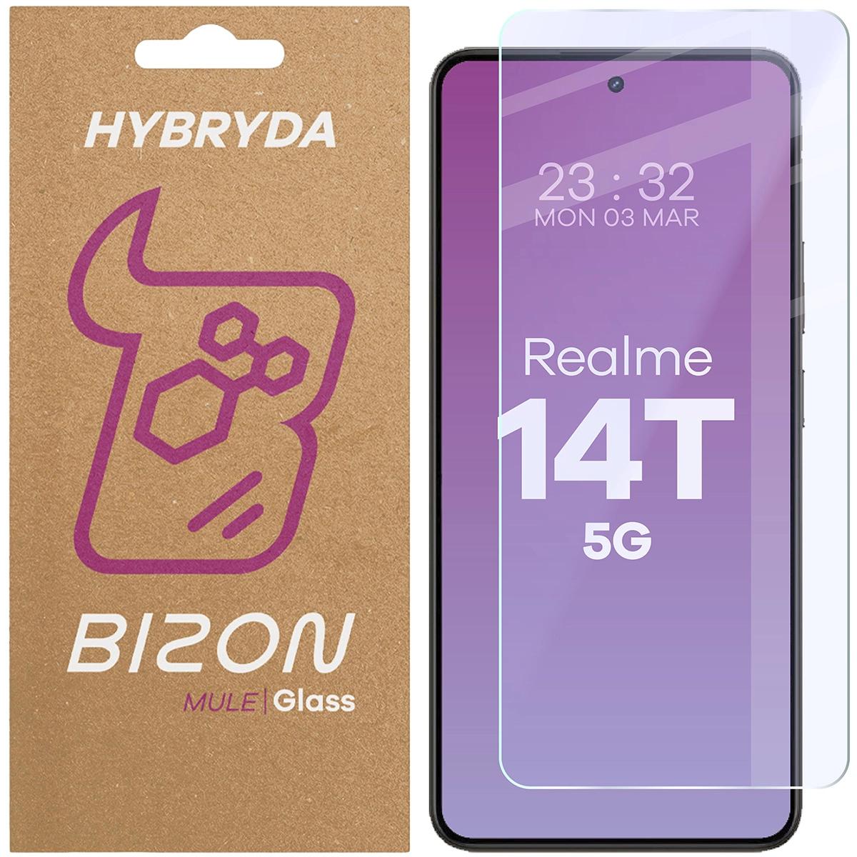 Szkło hybrydowe na ekran Bizon Hybrid Mule do Realme 14T 5G